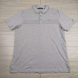 Travis Mathew Polo‎ Shirt Mens XL Gray Color Block Casual Golf Preppy Activewear